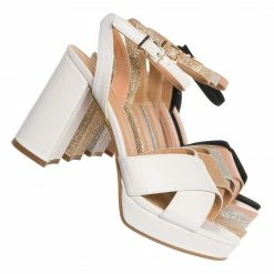 Top Moda Finn40 Two Piece Block Heel Sandal, Women Simple Dress Shoes New