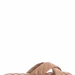 La Shailah New Baily2 Puffy Quilted Flat Slipper Sandal - Cross Strap Open Toe Slide In Shoes
