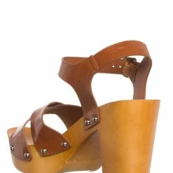 Wild Diva Kyrie31 Lightweight Wooden Clog Sandal, Women Sculpted Shoes New