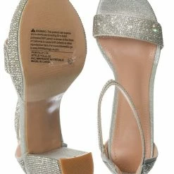 Delicacy New Yula32 Rhinestone Block Heel Sandal - Womens Glitter Cocktail Shoes