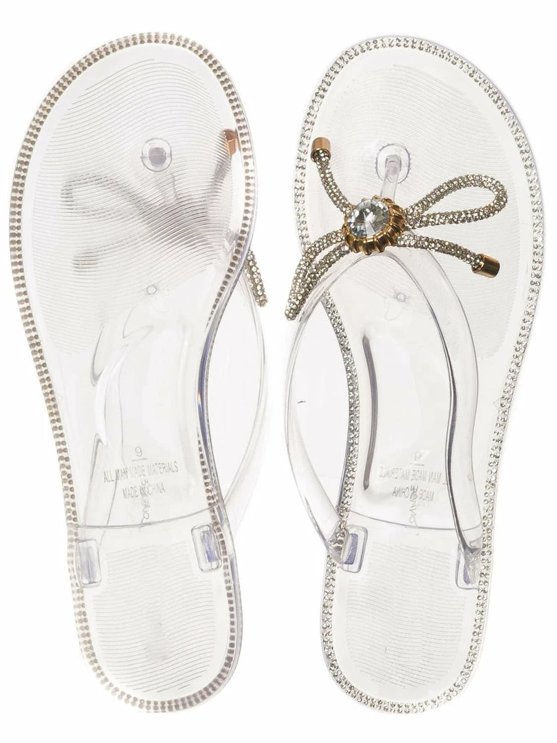 Wild Diva Jolie44 Rhinestone Crystal Jelly Slide, Women Lucite Flip Flop
