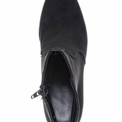 Bamboo Underlined01 Platform Block Heel Bootie - Women Croc & Suede Ankle Pump Boot New