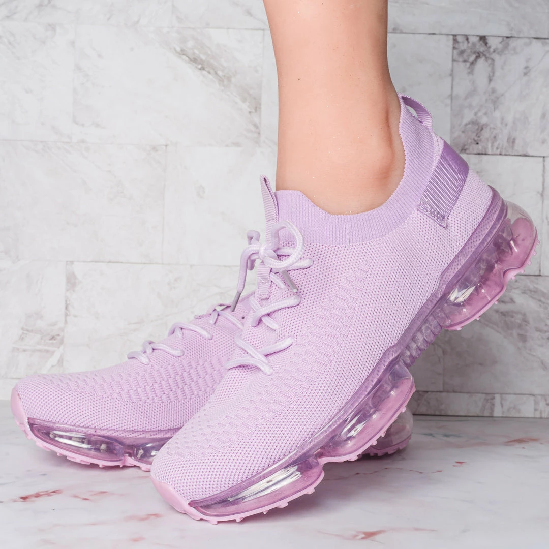 Forever Link Flow19 Stretch Elastic Mesh Sneaker - Festival Lace Up Rubber Air Bubble Cushion