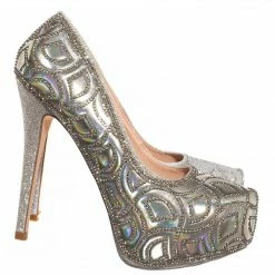 Blossom New Kinko Rhinestone Glitter Hidden Platform Pump - Women Heel