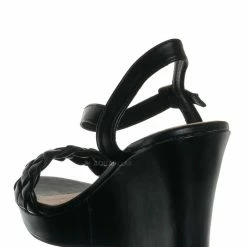 Forever Link Happy12 Braided Platform Wedge Sandal - Women Dress Shoes