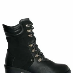 Fabulous New Please59 Block Heel Military Combat Bootie - Women Ankle Boots