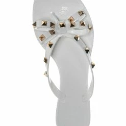 Bamboo New Studs01 Stud Jelly Slip On Slides - Beach Slipper W Metal Pyramid Stud