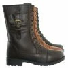 Forever Link New Mountain84 Combat Boots W Side Pocket - Men Women Lace Up Shoes