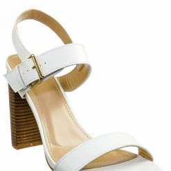 Wild Diva Morris318 Double Strap Chunky Block Heel Sandal - Womens Open Toe Buckled Shoe New