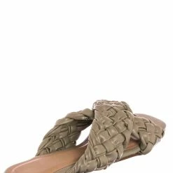 Bamboo Kick61 Thick Braided Woven Slides - Womens Open Squared Toe Slip On Mule Slipper New