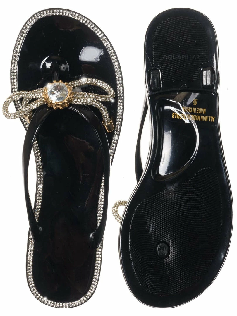 Wild Diva Jolie44 Rhinestone Crystal Jelly Slide, Women Lucite Flip Flop