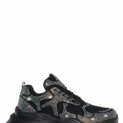 Liliana New Biaa1 Chunky Rhinestone Daddy Sneaker, Platform Festival Shoes