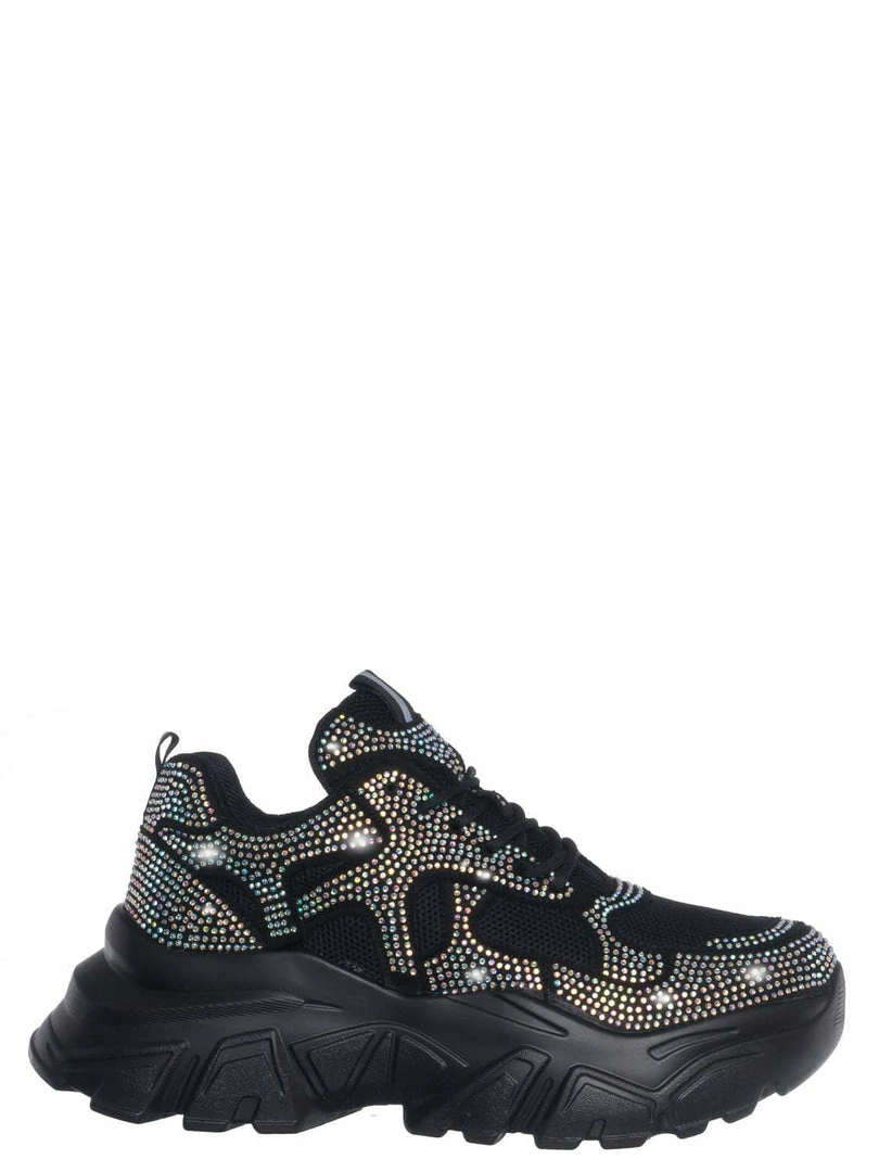 Liliana New Biaa1 Chunky Rhinestone Daddy Sneaker, Platform Festival Shoes