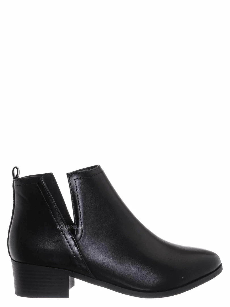 Soda Rapid Slip On Cut Out Bootie - Western Chelsea Split Shaft Ankle Boot