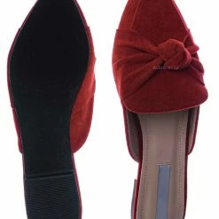 Forever Link Mules11 Knotted Pointed Toe Slides - Women's Slide In Close Toe Slipper New