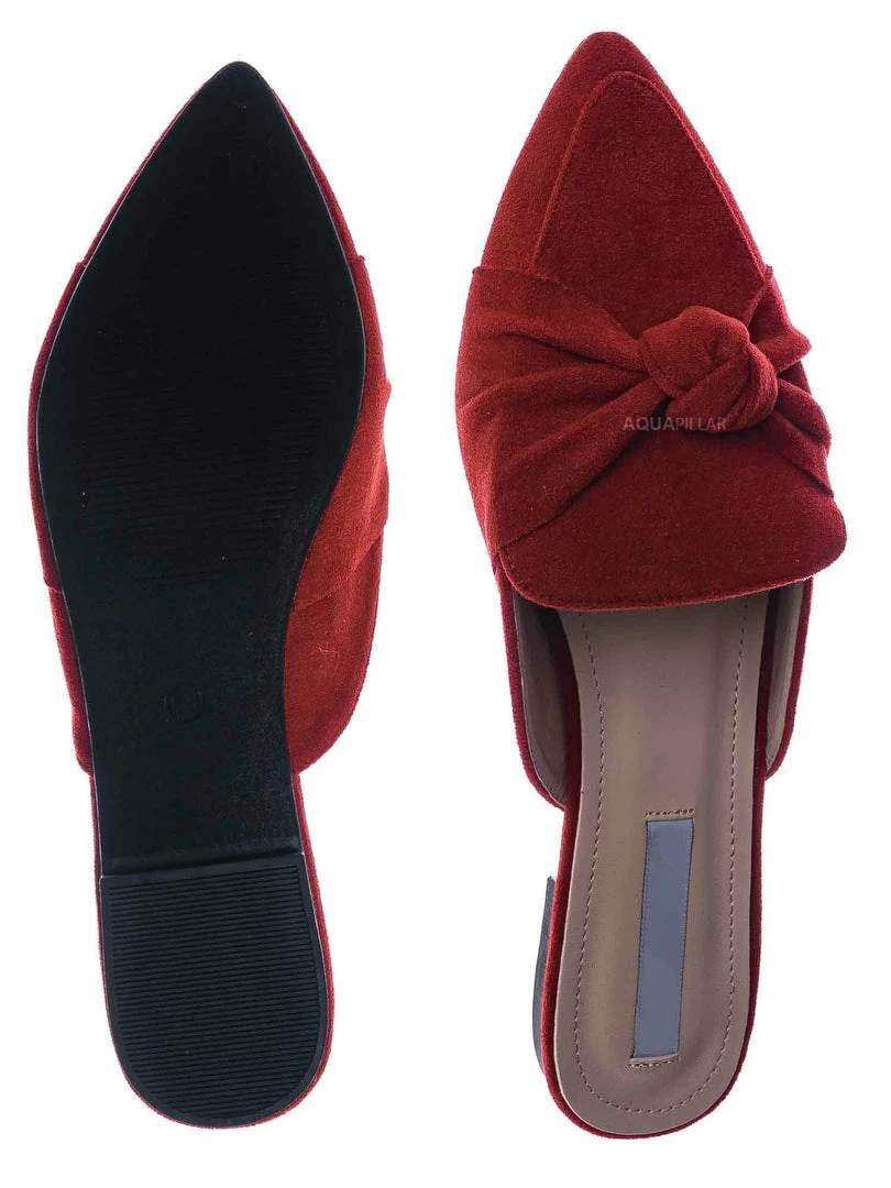 Forever Link Mules11 Knotted Pointed Toe Slides - Women's Slide In Close Toe Slipper New