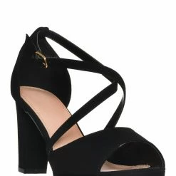 Top Moda Asia75 Cross Over Ankle Strap D'Orsay Pump - Women 3.5 Inch Block Heel Sandal