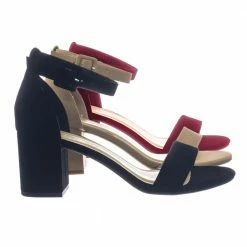 CityClassified Cake Minimalist Simple Chunky Block High Heel Dress Sandal W Ankle Strap