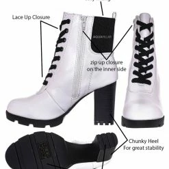 Bamboo Pilate09 Block Heel Combat Bootie - Lug Sole Lace Up Goth Victorian Ankle Boots