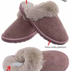 Bamboo Snuggle01 Winter Cozy House Slipper - Vegan Friendly Faux Fur Slip On Mule New