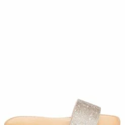 Soda Justice Rhinestone Crystal Flat Slides - Womens Shimmering Slipper Summer Sandal New