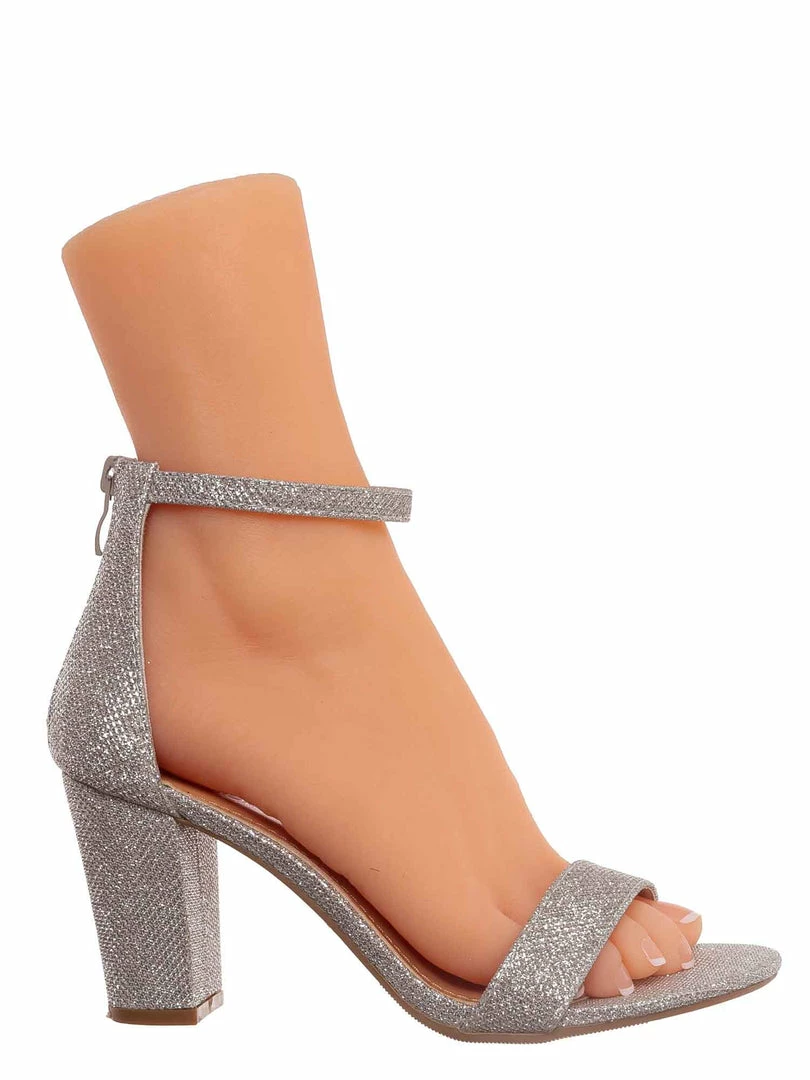 Top Moda Hannah1 Chunky Heel Two Piece Sandal - Women Evening Open Toe Dress Shoes New