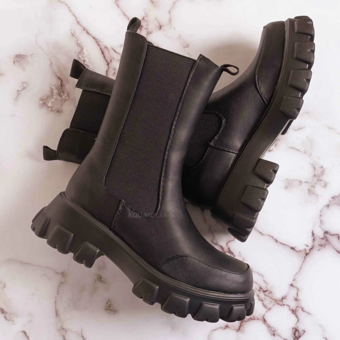 Bamboo New Tetris09 Calf High Chelsea Unisex Dress Boots