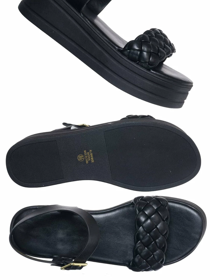 Soda New Rowdy Braided Flatform Sandal, Womens Quarter Strap Flat Platform