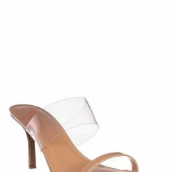 Anne Michelle New Zeal03 Clear Lucite High Heel Mule, Women Transparent Sandal
