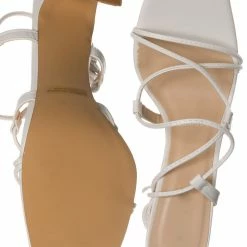 X2B Alaiya1 Leg Wrap Lace Up High Heel Sandal, Women Dress Shoes