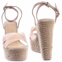 Bamboo New Chosen16 Clear Espadrille Platform Wedge Sandal - Women Lucite Clear Heels