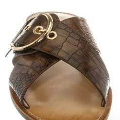 Soda Oregan Vintage Croco Slide In Slipper - Women Slipper Cross Strap Sandal New