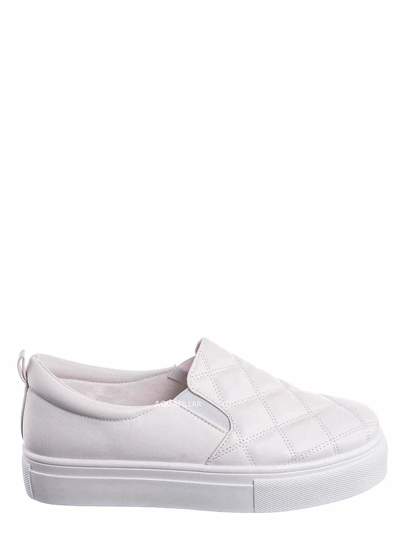 Bamboo New Story02 Flatform Quilted Sneaker -Women Matelassé Slip On Sporty Platform Loafer