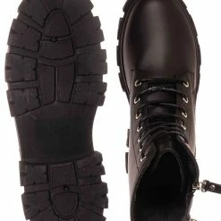 Forever Link Atlantic06 Double Zipper Lace Up Combat Bootie New