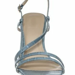 Wild Diva Kaiya1 Barely There Flat Block Heel Sandal - Open Squared Toe Animal Croc Print New