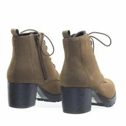Nevitt By Soda Lace Up Military Combat Ankle Boots W Lug Sole & Vintage Fabric New