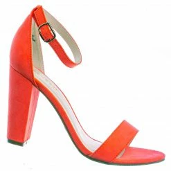 Bamboo New Mania03 Chunky Block High Heel Sandal - Open Toe Retro Ankle Strap Dress Shoes