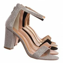 Top Moda Hannah1 Chunky Heel Two Piece Sandal - Women Evening Open Toe Dress Shoes New