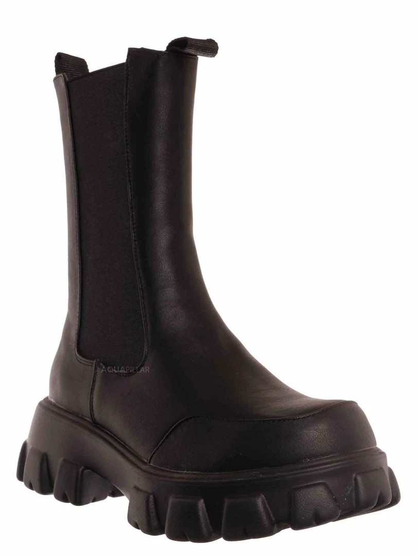 Bamboo New Tetris09 Calf High Chelsea Unisex Dress Boots