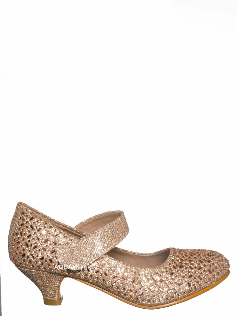 Forever Link New Jemma08K Children Girl Rhinestone Crystal Glitter Pump For Wedding & Parties
