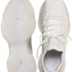 Bamboo New Hana47 Rhinestone Studded Knit Nylon Stretch Sneaker