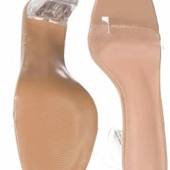 Forever Link Veronica28 Clear Glass High Heel Sandal, Womens Lucite Shoes