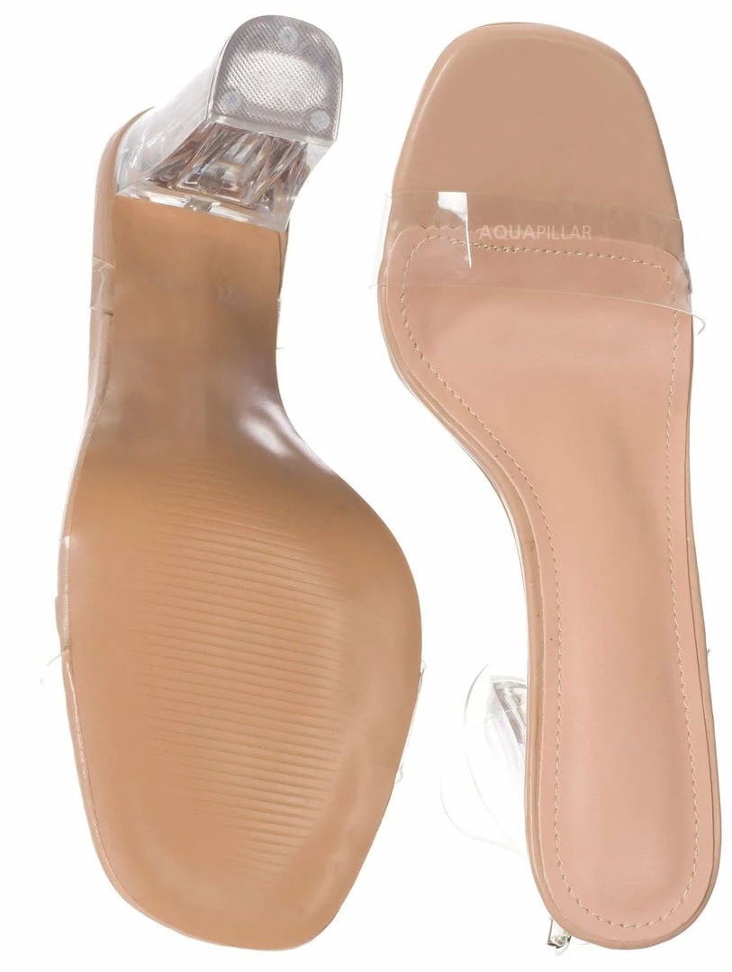 Forever Link Veronica28 Clear Glass High Heel Sandal, Womens Lucite Shoes