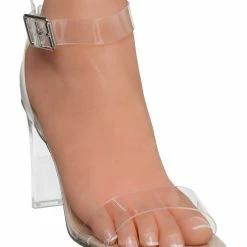 Bamboo Tuition Clear Acrylic Sandal - Women Lucite See Through Heel New