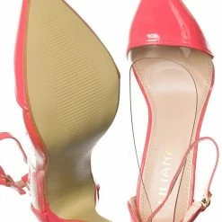 Liliana Olga1 Clear Lucite Pointed Toe Pump, Women Ankle Strap Transparent Shoes New