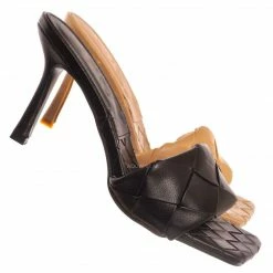 Forever Link New Square02 Basket Woven High Heel Mule - Women's Slide Sandal