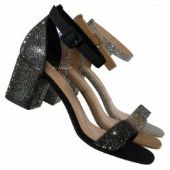 Delicious Crete Rhinestone Block Heel Sandal - Women Dance Shoes New