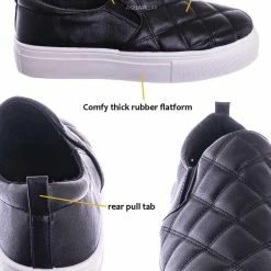 Bamboo New Story02 Flatform Quilted Sneaker -Women Matelassé Slip On Sporty Platform Loafer