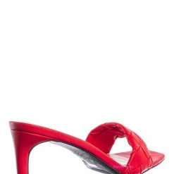 Bamboo Always42 Woven High Heel Mule - Women Basket Braided Weaved Slip On Slippers