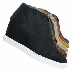 Soda Vesper Hidden Wedge Heel Sneakers - Women Sporty Elastic Shootie